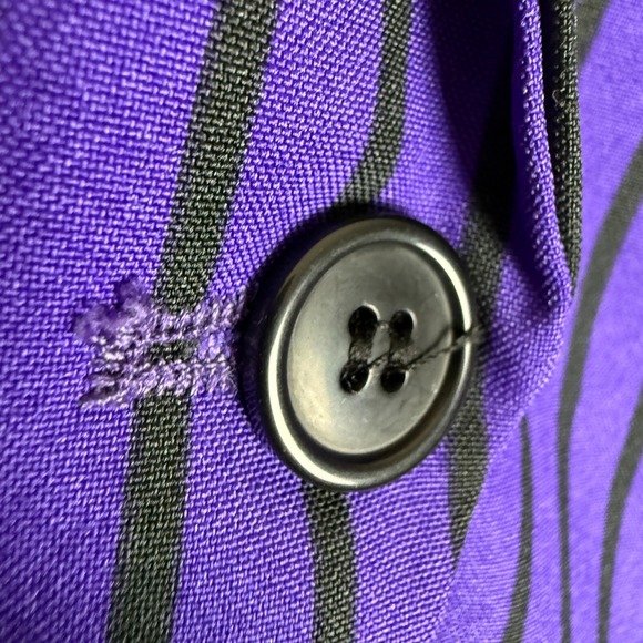 DC Comics Joker Jacket Womens Medium Blazer Costume Cosplay Purple Button Stripe - Picture 3 of 12